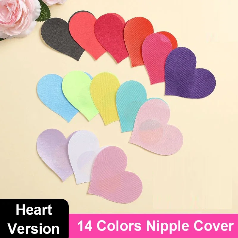 Nipple Cover Pasties - 10 kolorów jednorazowe poli satynowe serce